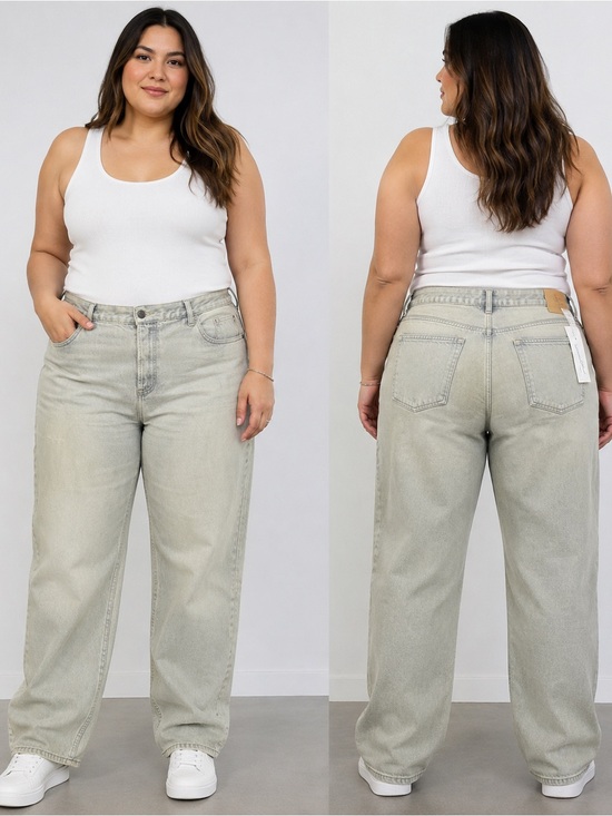 Universal Thread Denim - Plus-Size Wide Leg Jeans in Light Sage - Women Jeans